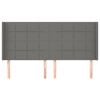 vidaXL Kopfteil mit Ohren Dunkelgrau 163x16x118/128 cm Stoff
