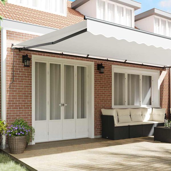 vidaXL Einziehbare Markise Wei&szlig; 600 x 300 cm Polyester und Stahl