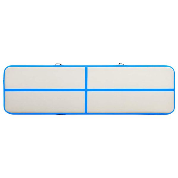 vidaXL Aufblasbare Gymnastikmatte mit Pumpe 800x100x15 cm PVC Blau