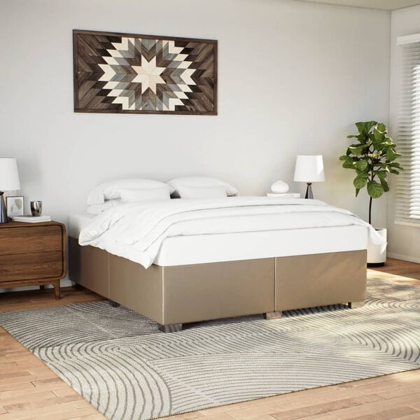 vidaXL Bettgestell Cappuccino-Braun 200x200 cm Kunstleder