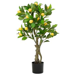 vidaXL Zitronenbaum K&uuml;nstlich 234 Bl&auml;tter 90 cm Gr&uuml;n