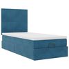 vidaXL Ottoman-Bett mit Matratzen & LEDs Dunkelblau 90x190 cm Samt