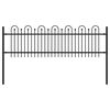 vidaXL Spitzenbogenzaun Schwarz 200 x 130 cm Pulverbeschichteter Stahl
