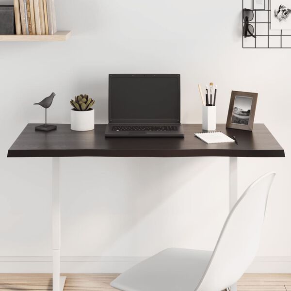 vidaXL Tischplatte 100x60x2 cm Massivholz Eiche Behandelt Baumkante