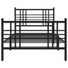 vidaXL Bettgestell mit Kopf- und Fu&szlig;teil Metall Schwarz 100x190 cm