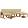 vidaXL Outdoor-Sofagarnitur 6 stk. Natur und Beige