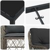vidaXL Garten Essgruppe mit Kissen 9 pcs Grau Poly-Rattan