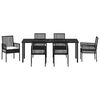 vidaXL Garten Essgruppe mit Kissen 7 pcs Schwarz Poly-Rattan