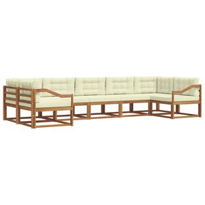 vidaXL Outdoor-Sofagarnitur 7 stk. Natur und Creme