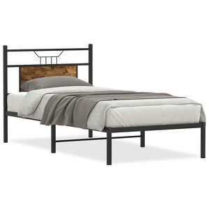 vidaXL Bettgestell ohne Matratze R&auml;uchereiche 75x190 cm Holzwerkstoff