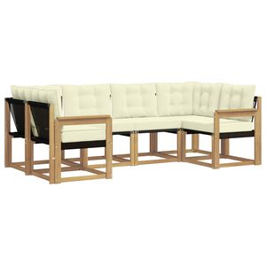 vidaXL Outdoor-Sofagarnitur 6 Stk. Wei&szlig; und Creme