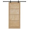 vidaXL Schiebet&uuml;r Nat&uuml;rlich und Schwarz 93 x 211 cm