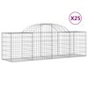 vidaXL Gabionen mit Hochbogen 25 Stk. 200x50x60/80 cm Verzinktes Eisen