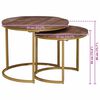 vidaXL Nesting-Couchtische 2 pcs Massivholz Mango und Stahl
