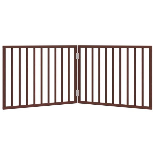 vidaXL 2-tlg. Hundetor Faltbar Braun 160 cm Pappelholz