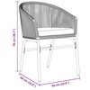vidaXL Garten Essgruppe 7 pcs Schwarz Pulverbeschichteter Stahl