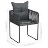 vidaXL 9-tlg. Garten-Essgruppe PVC Rattan Schwarz
