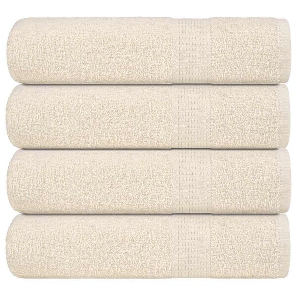 vidaXL Duscht&uuml;cher FROGN 4 Stk. Creme 70x140 cm 360 g/m&sup2;