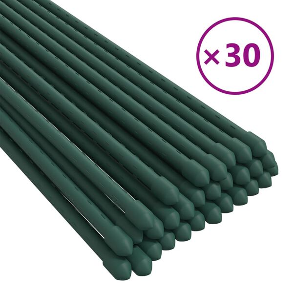 vidaXL Pflanzenst&uuml;tzen 30 Stk. Gr&uuml;n 90 cm Stahl