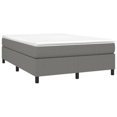 vidaXL Boxspringbett mit Matratze Dunkelgrau 140x190 cm Stoff