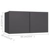 vidaXL 5-tlg. TV-Schrank-Set Grau Holzwerkstoff