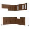 vidaXL 11-tlg. K&uuml;chenschrank-Set Kalmar Braun Eichen-Optik Holzwerkstoff