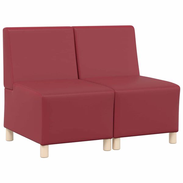 vidaXL Modulares Armfreies Sofa 2 pcs Weinrot 55 x 74 x 82 cm