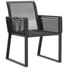 vidaXL Garten Essgruppe 3 pcs Schwarz Pulverbeschichteter Stahl