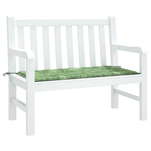 vidaXL Gartenbank-Auflage Blattmuster 120x50x4 cm Oxford-Gewebe