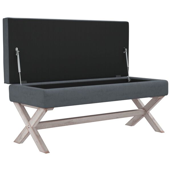 vidaXL Hocker mit Stauraum Dunkelgrau 110x45x49 cm Samt