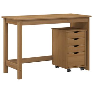vidaXL Schreibtischschrank-Set 2 stk. Honigbraun Massives Kiefernholz