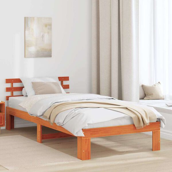 vidaXL Bettrahmen Wachsbraun 80 x 200 cm Massives Kiefernholz