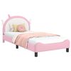 vidaXL Kinderbettgestell mit Kopfteil Rosa 90 x 200 cm PU