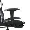 vidaXL Gaming-Stuhl mit Fu&szlig;st&uuml;tze Schwarz und Wei&szlig; Kunstleder
