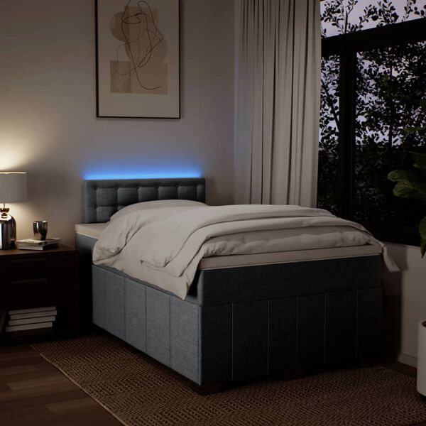 vidaXL Boxspringbett mit Matratze Hellgrau 120x190 cm Stoff