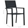 vidaXL Gartenst&uuml;hle 2 Stk. Schwarz HDPE Holz-Optik