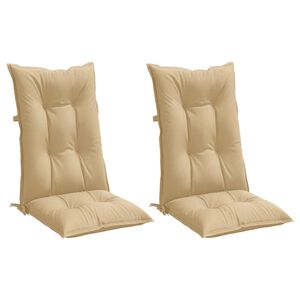 vidaXL Hochlehner-Auflagen 2 Stk. Melange Beige 120x50x7 cm Stoff