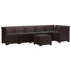 vidaXL 6-Sitzer Garten Sofa mit Kissen Rattan Look PP Braun