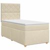 vidaXL Boxspringbett mit Matratze mit Kopfteil Creme 90 x 190 cm Stoff