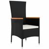 vidaXL 11-tlg. Garten-Essgruppe mit Kissen Schwarz Poly Rattan