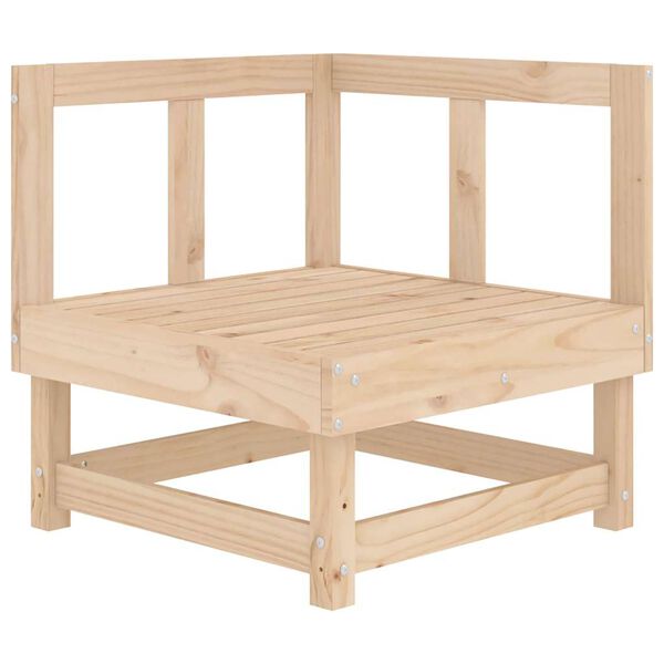 vidaXL Ecksofa mit Kissen Massivholz Kiefer