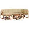 vidaXL Outdoor-Sofagarnitur 7 Stk. Natur und Beige