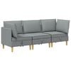 vidaXL Modular Sofa Set mit Stauraum 3 stk. Hellgrau Stoff