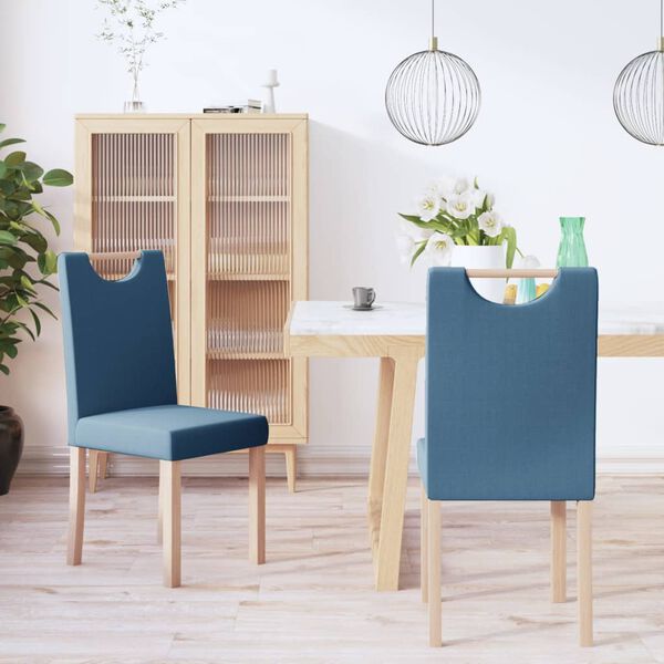 vidaXL Esszimmerst&uuml;hle 2 Stk. Blau Stoff