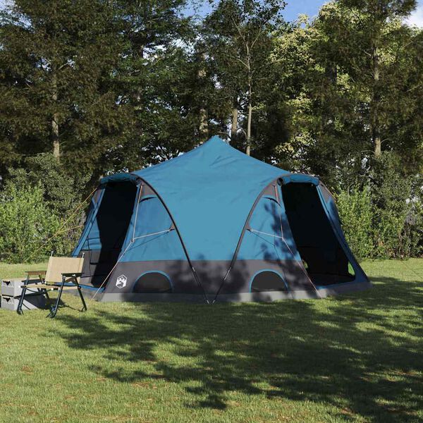 vidaXL Kuppelzelt mit Dach mit Speicher Blau 505 x 450 x 248 cm