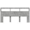 vidaXL LED-Kopfteil mit Ablagen Betongrau 200x17x102 cm