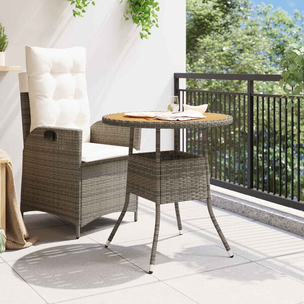 vidaXL Esstisch f&uuml;r das Dinner Grau und Akazie 70 x 70 x 73 cm