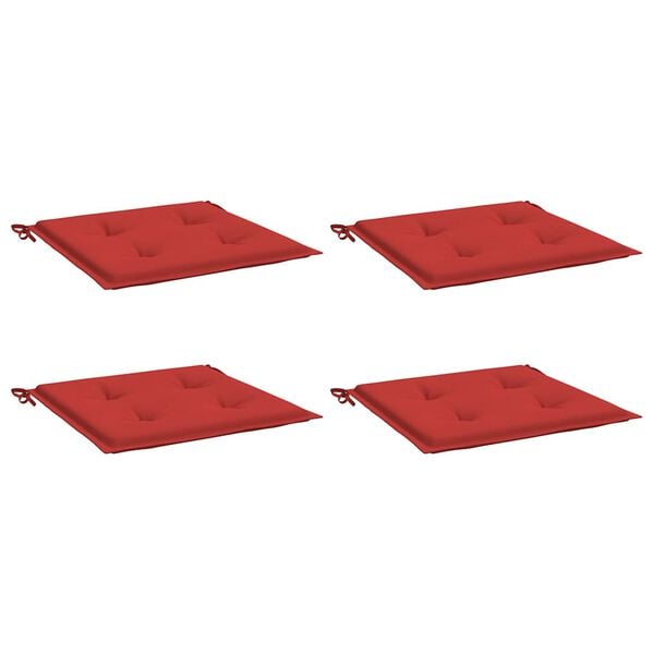 vidaXL Gartenstuhl-Kissen 4 Stk. Rot 50x50x4 cm Oxford-Gewebe