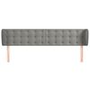 vidaXL Kopfteil mit Ohren Hellgrau 203x23x78/88 cm Samt