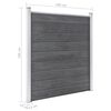 vidaXL WPC Zaun-Set 4 Quadrate + 1 Schr&auml;ge 792x186 cm Grau
